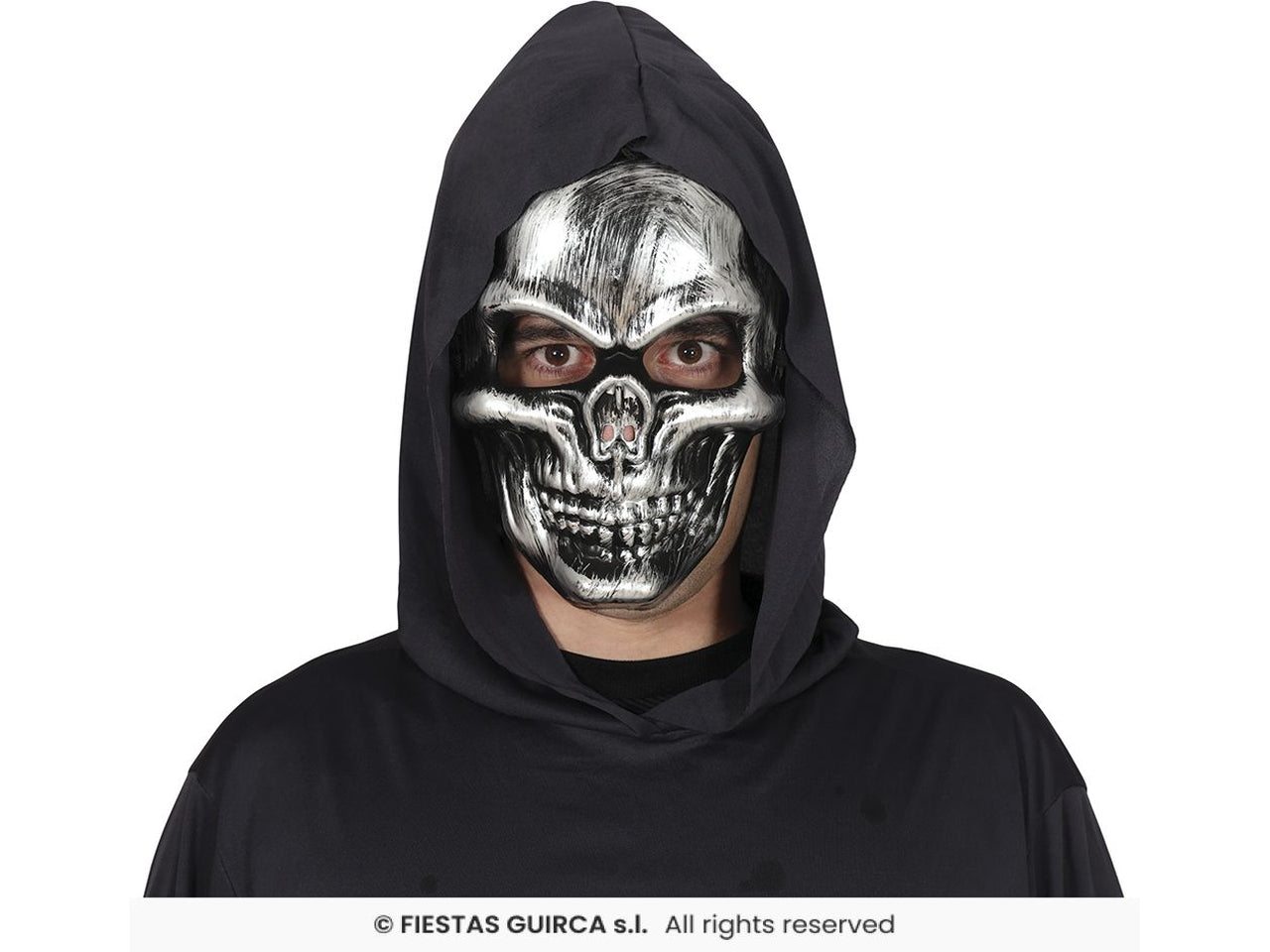 Maschera teschio in pvc grigia