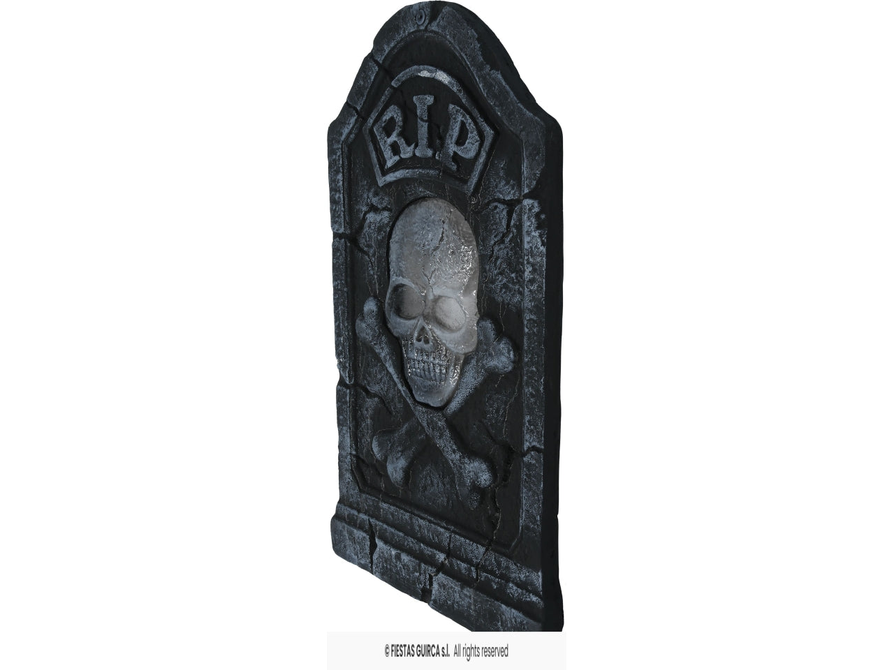 Lapide teschio pirata in pvc 90x50cm con luce e suono