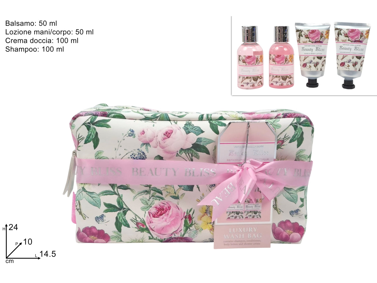 Confezione regalo beauty linea corpo con lozione mani/corpo, crema doccia e shampoo