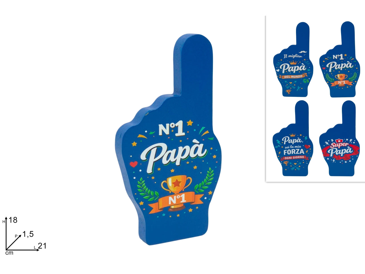 Decorazione mano in legno festa del papa', assortiti
