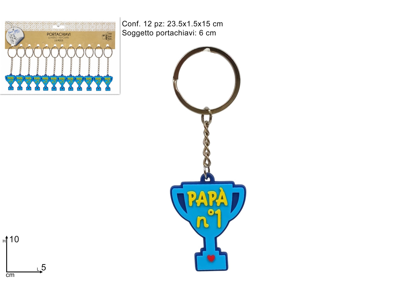 Portachiavi papa' nÂ°1 in gomma