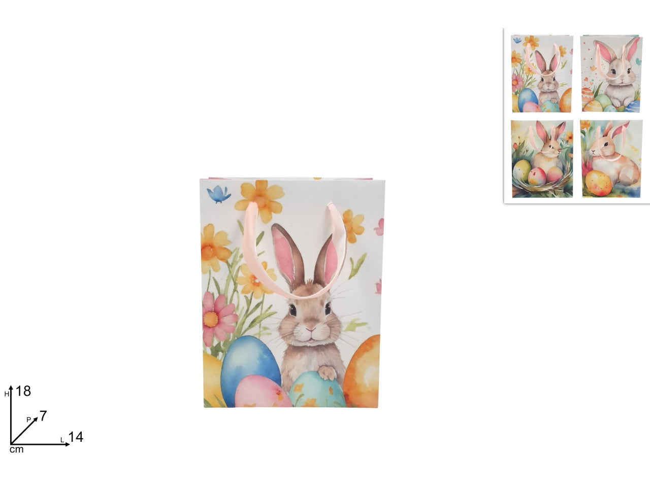Shopper Buona Pasqua 14x18x7cm assrtite