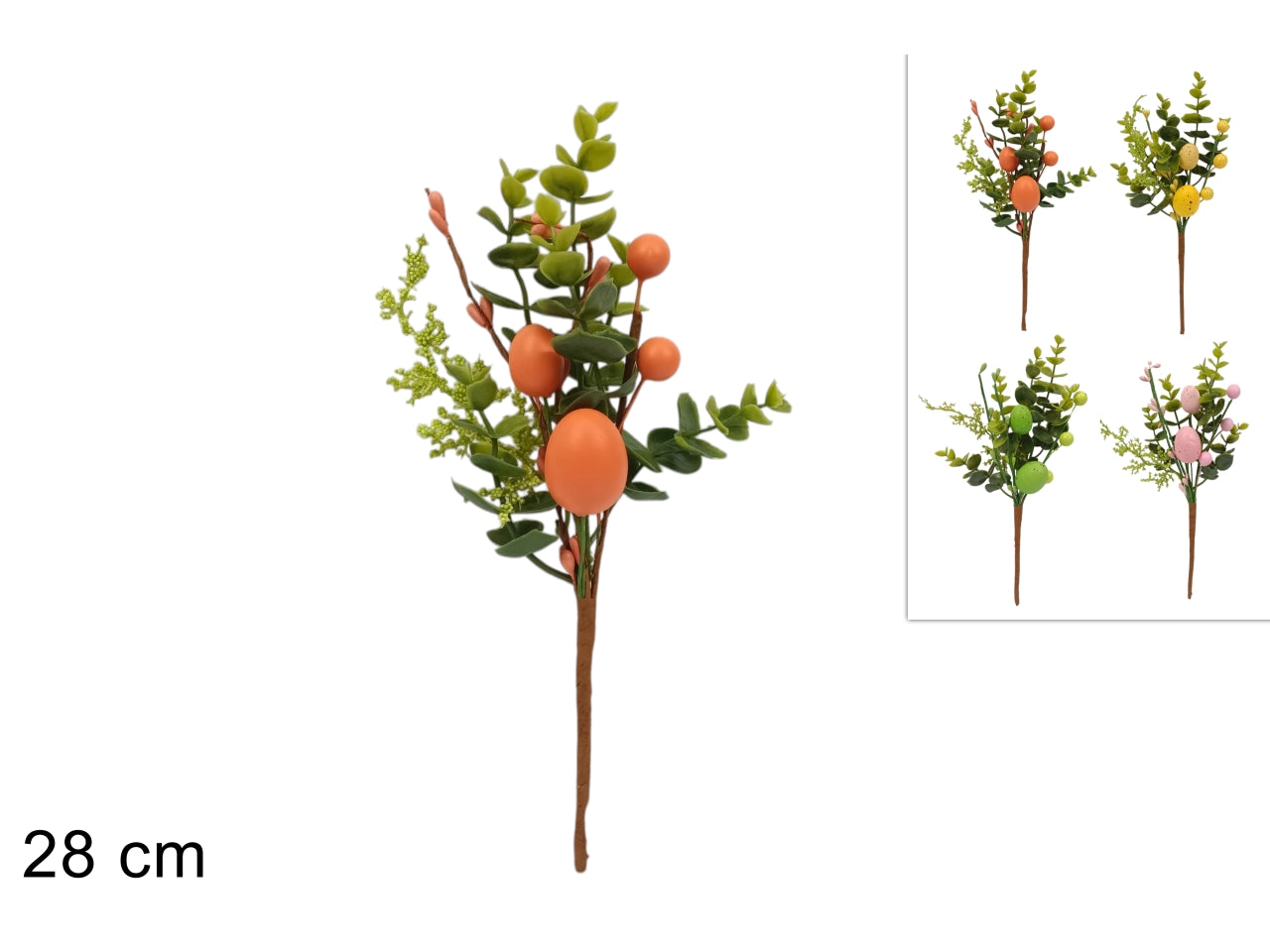 Pick 28cm con uova e bacche in 4 colori assortiti
