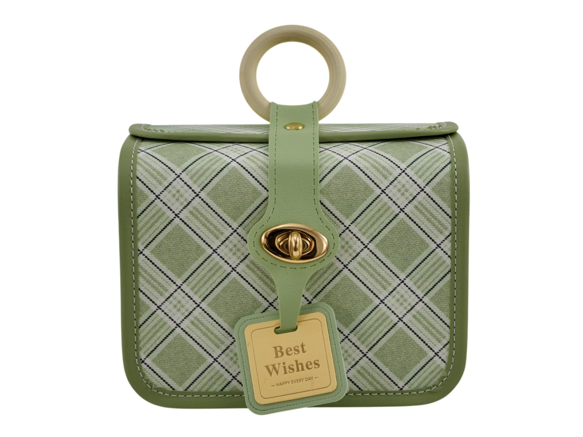 Vintage bauletto rettangolare piccolo 17,8x12,7x14cm verde