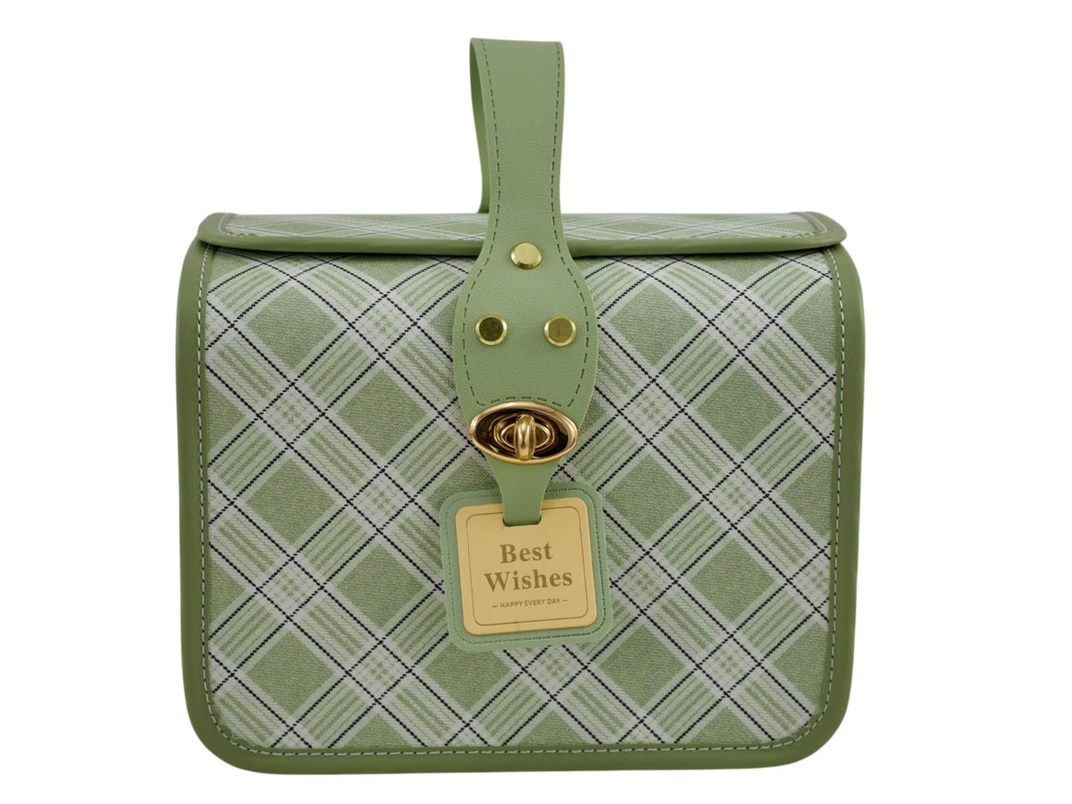 Vintage bauletto rettangolare medio 21,8x15x7x17cm verde