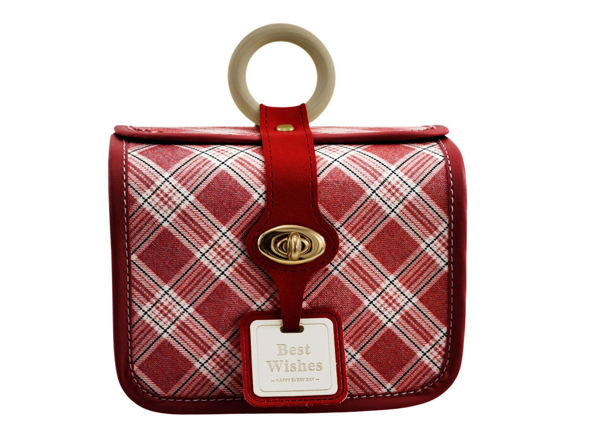Vintage bauletto rettangolare piccolo 17,8x12,7x14cm rosso