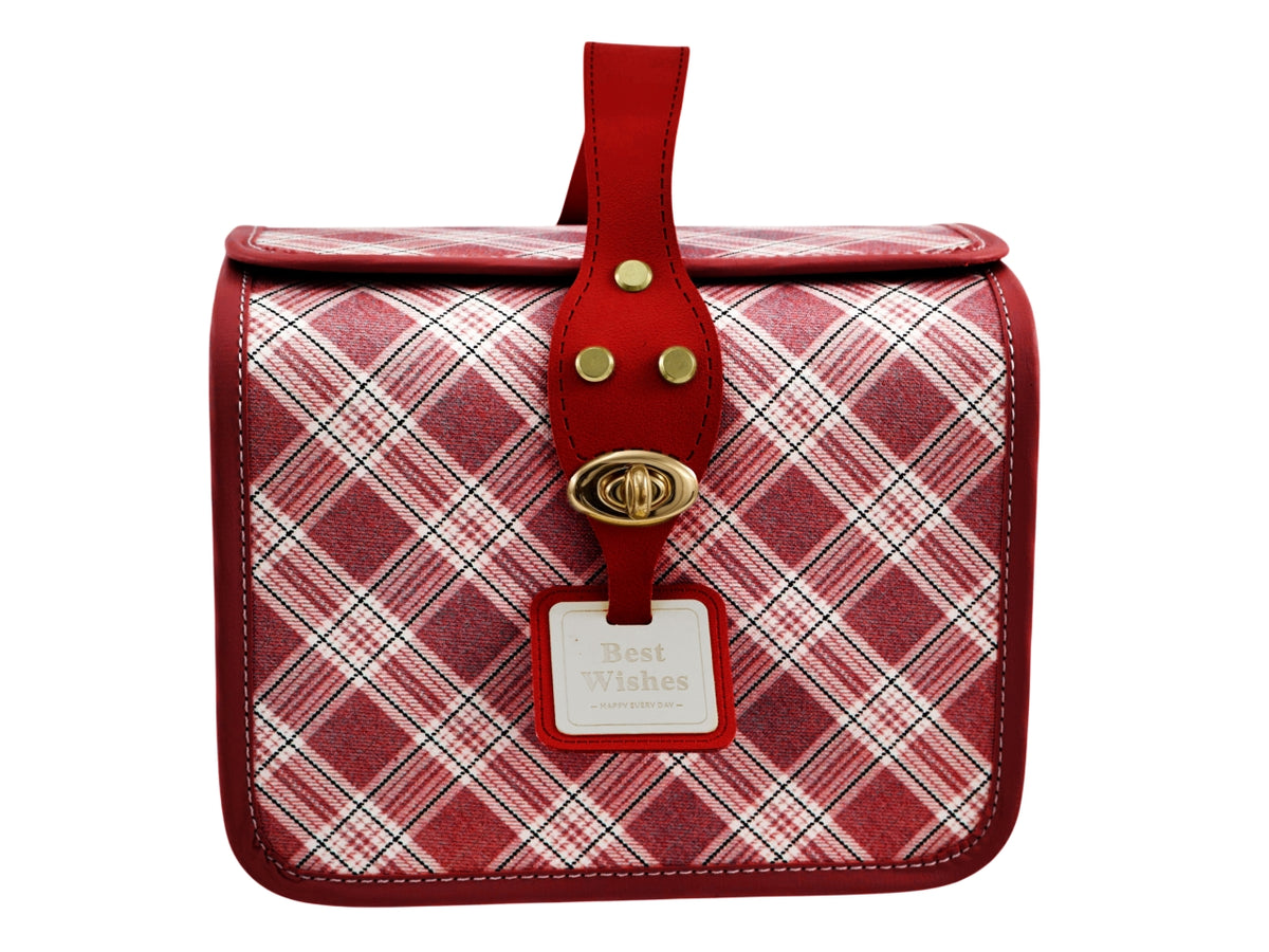 Vintage bauletto rettangolare medio 21,8x15x7x17cm rosso