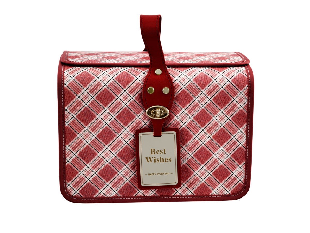 Vintage bauletto rettangolare grande 28,8x20,7x20cm rosso