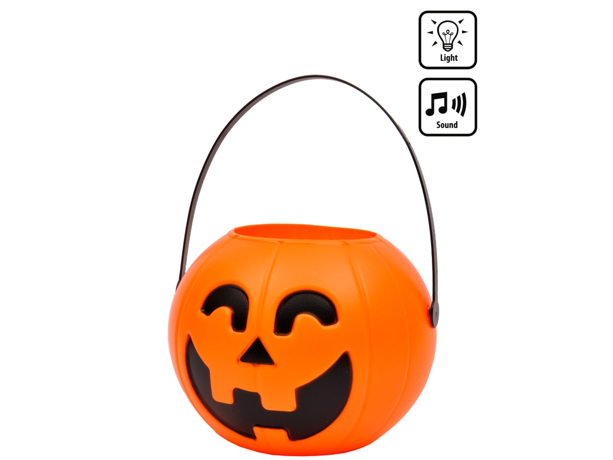 Zucca contenitore 17xh.13cm con luce e suono