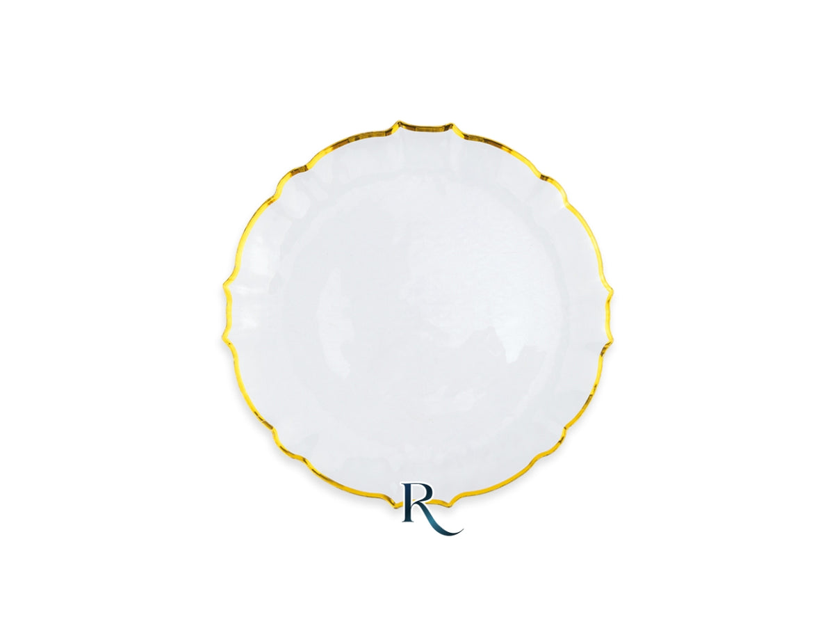 Piatti riutilizzabili 18cm Arabesque crystal gold, confezione da 6 piatti