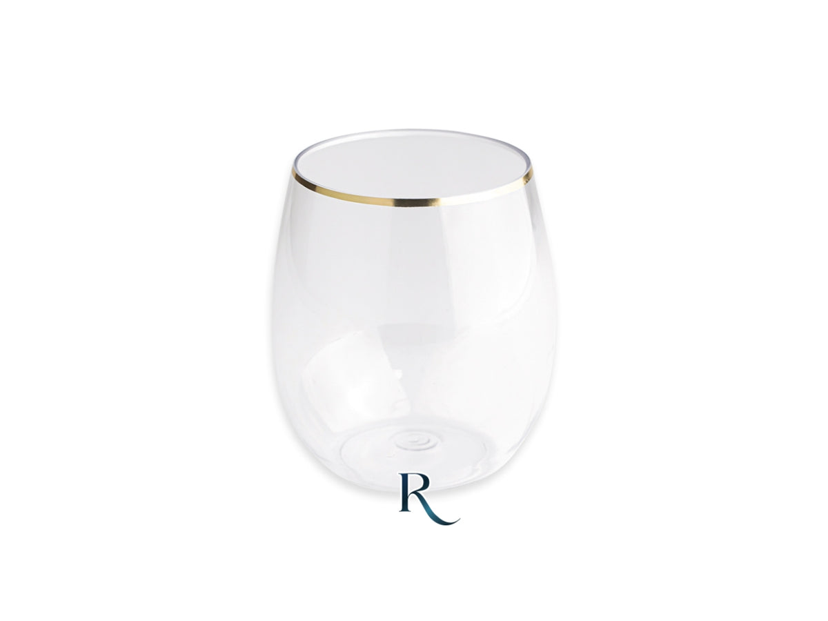 Bicchieri tumbler riutilizzabili 360cc crystal gold, confezione 6 pezzi