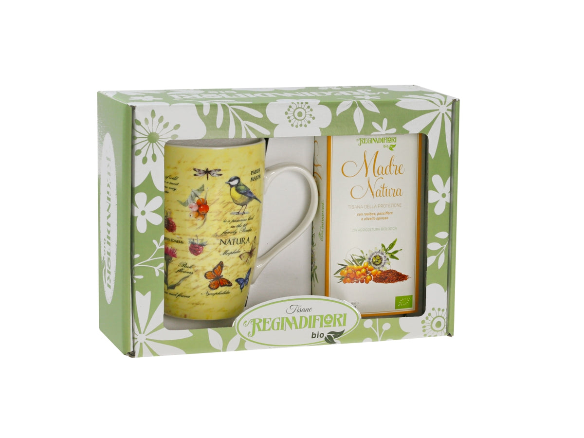Tisana bio set regalo con mug+madre natura 3gr 15 filtri