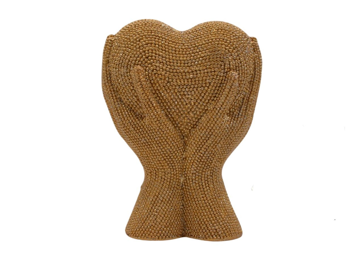 Cuore resina oro 12x15cm