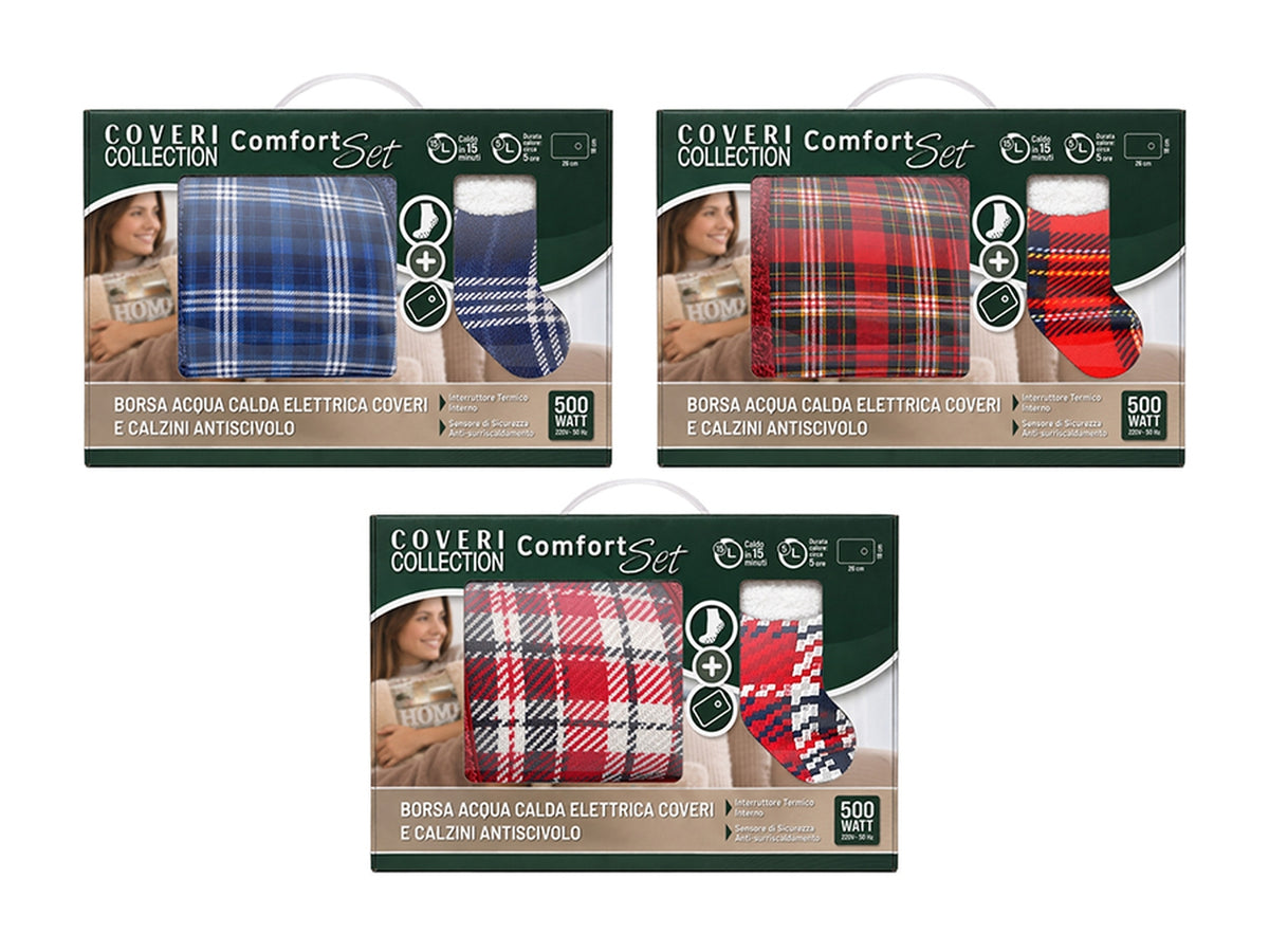 Set borsa acqua calda Coveri +calzini in 3 assortimenti