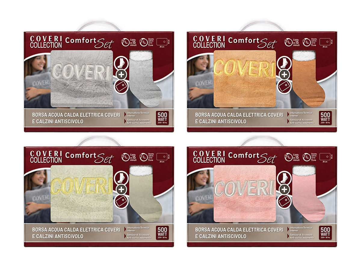 Set borsa acqua calda Coveri +calzini in 4 assortimenti