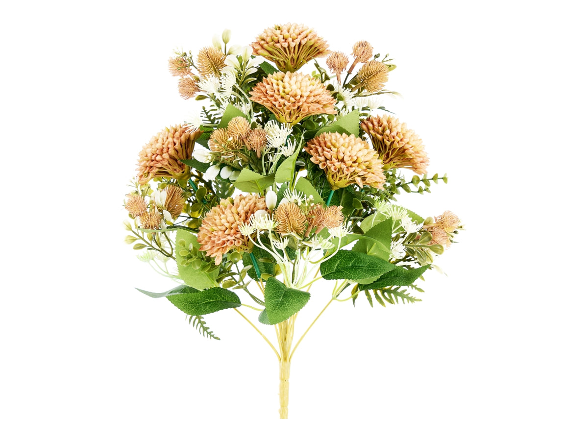 Mazzo pon pon 12rami 45cm beige