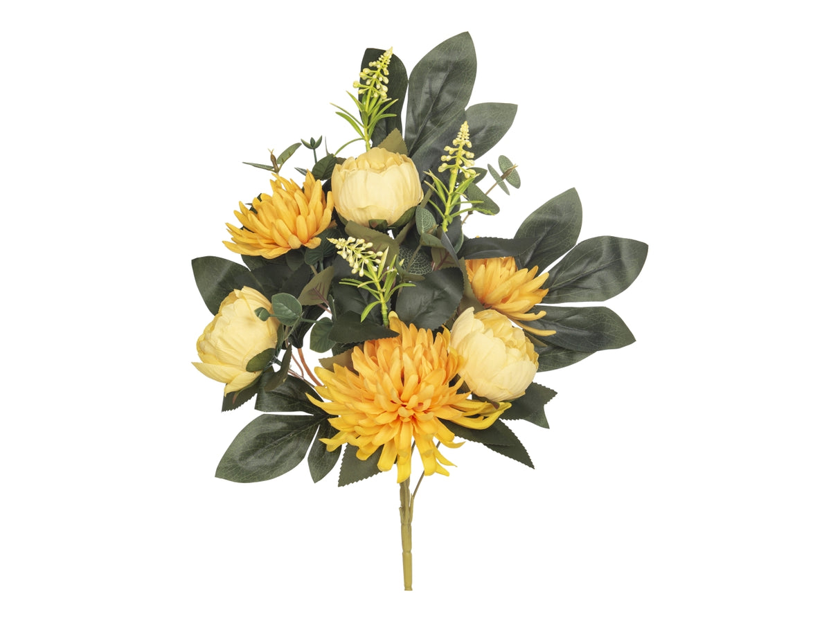 Mazzo peonia crisantemo giallo