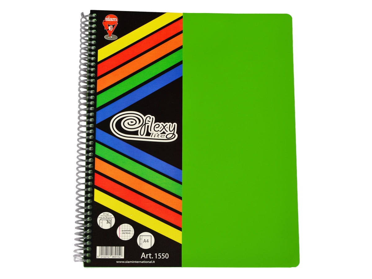 Quaderno flexi lite righe a4 spirale plas.80ff