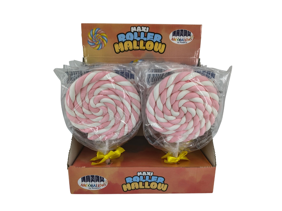 Lecca lecca roller marshmallow 60gr bianco/rosa
