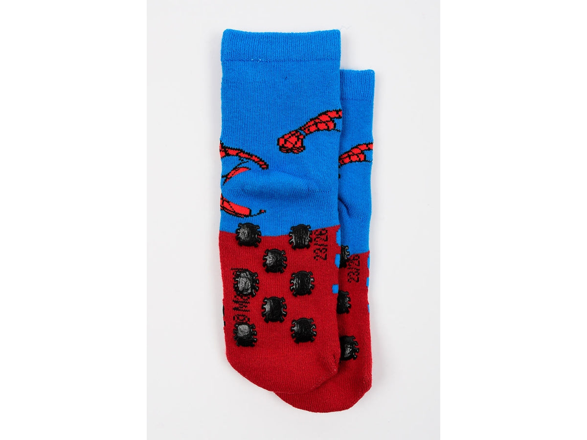 Spiderman calzini spugna antiscivolo 27/30 blu