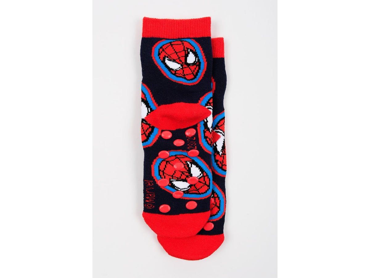 Spiderman calzini spugna antiscivolo 23/26 blu navy