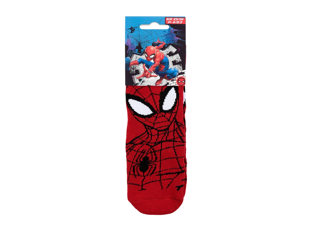 Spiderman calzini spugna antiscivolo 27/30 rosso
