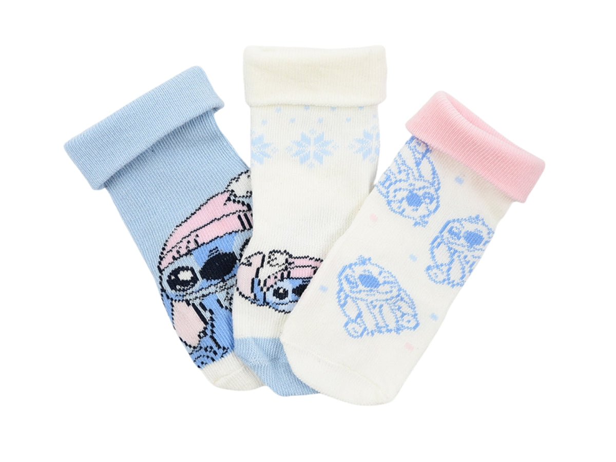 Lilo e Stitch confezione 3 calzini con risvolto 62% cotone 6/12 mesi