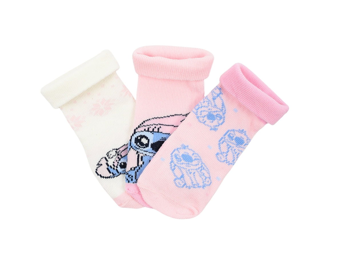 Lilo e Stitch confezione 3 calzini con risvolto 62% cotone 6/12 mesi