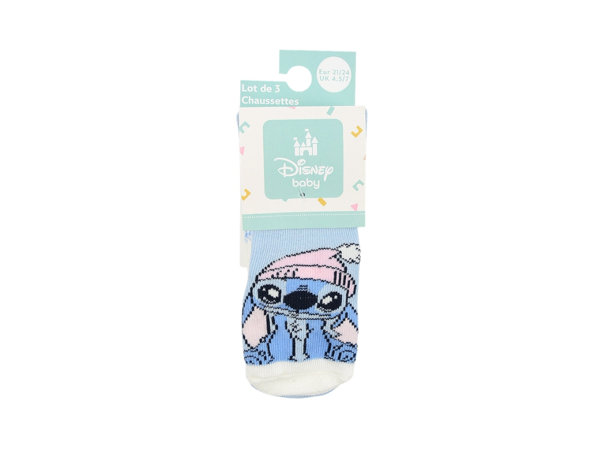 Lilo e Stitch confezione 3 calzini con risvolto 62% cotone 6/12 mesi