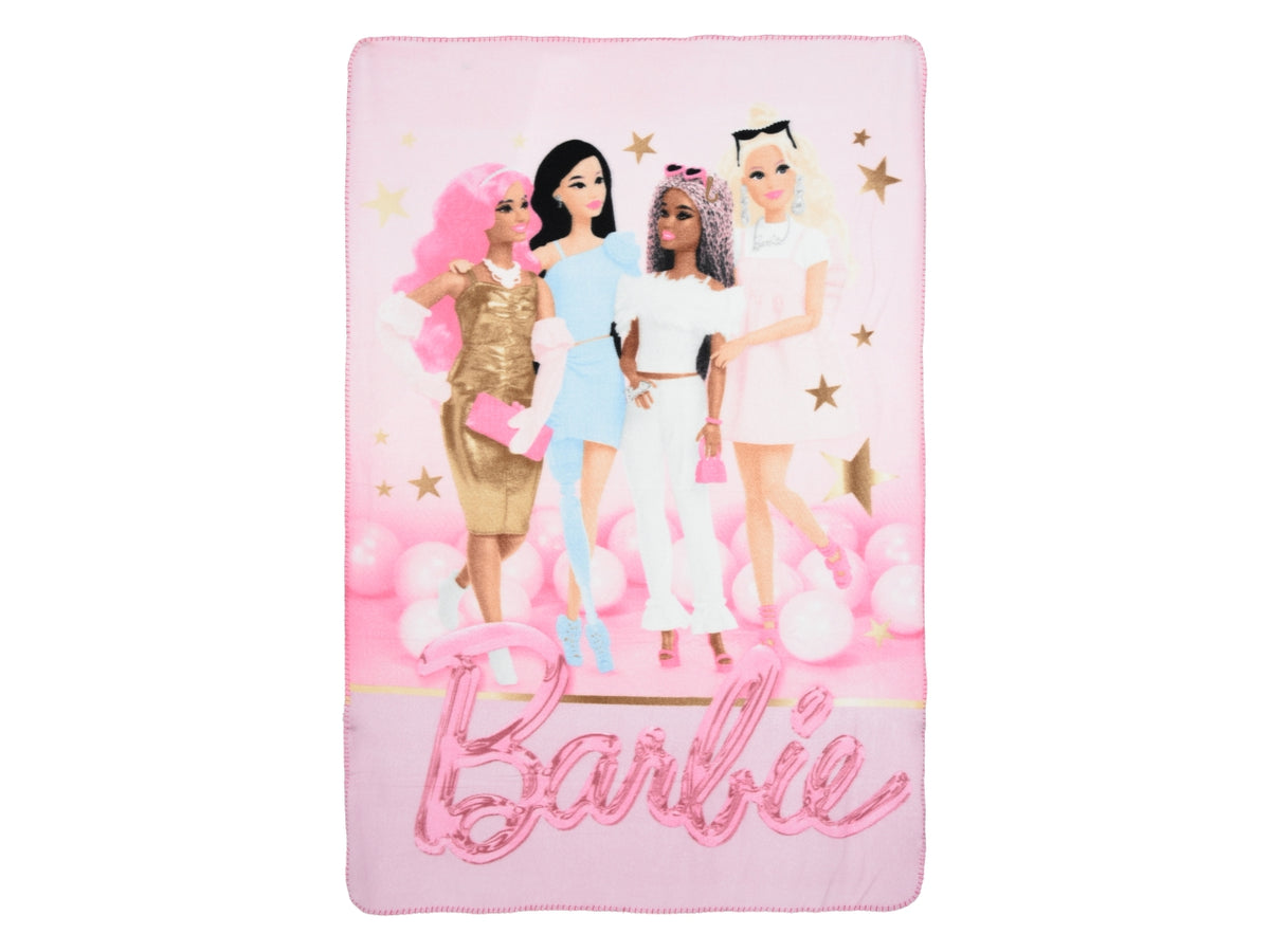 Barbie plaid 100x150cm in pile rosa