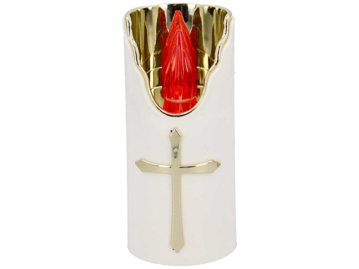Lumino votivo led luce rossa a batterie h.15xl.7cm