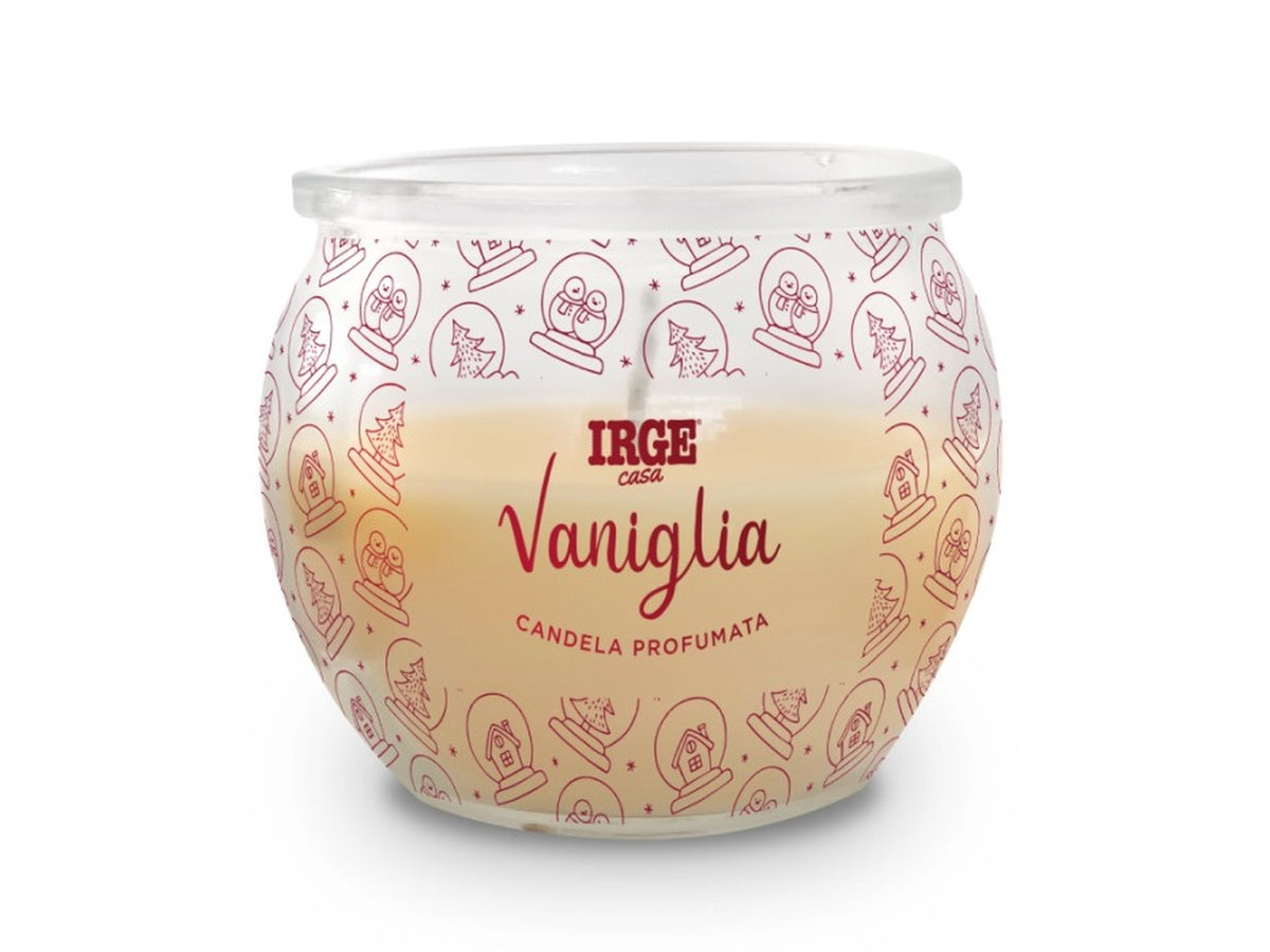 Candela profumata rotonda 70gr natale vanilla + winter berries