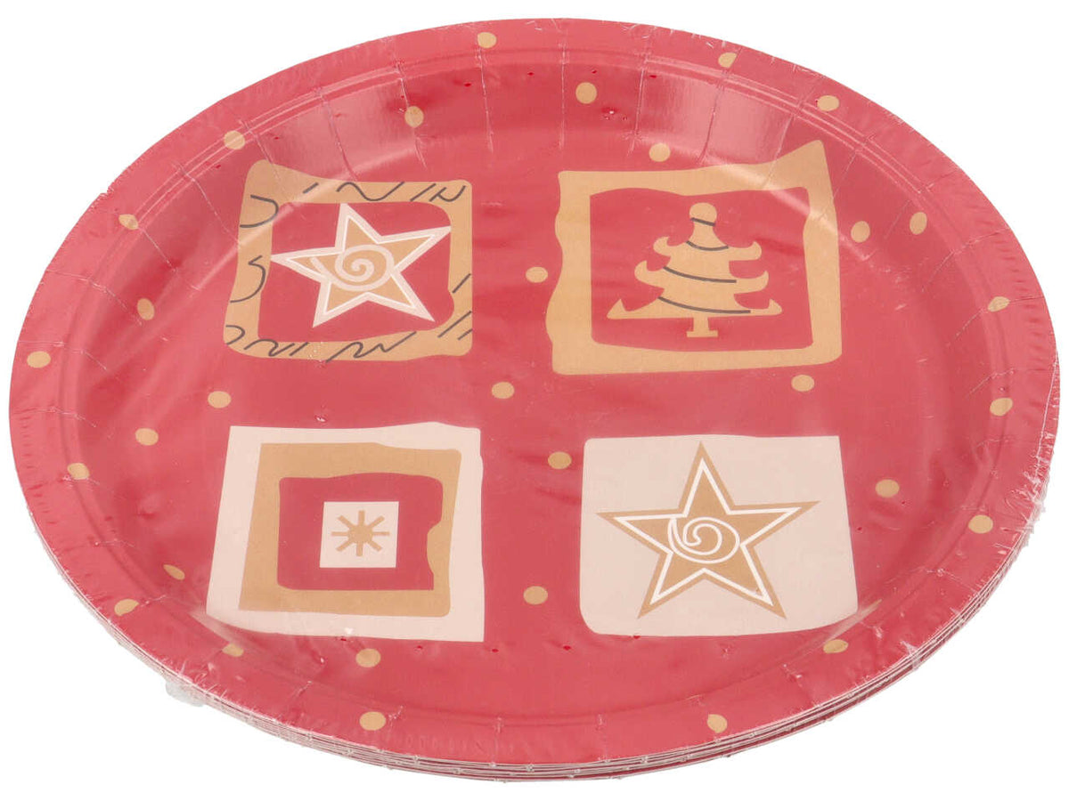 Piatti piani 8 pezzi rosso natale