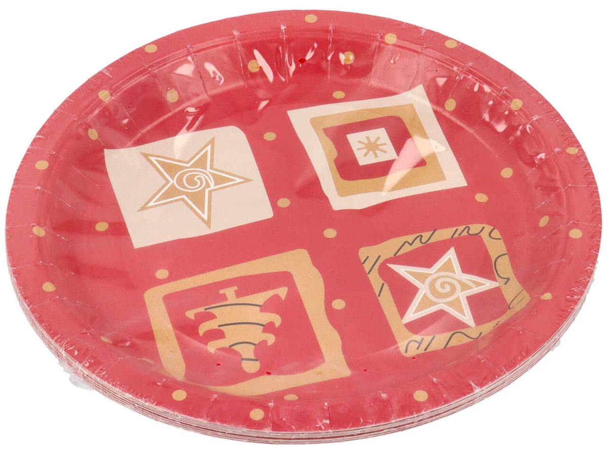 Piatti dessert 10 pz rosso natale