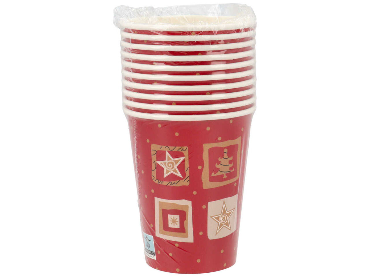 Bicchieri 10 pz rosso natale