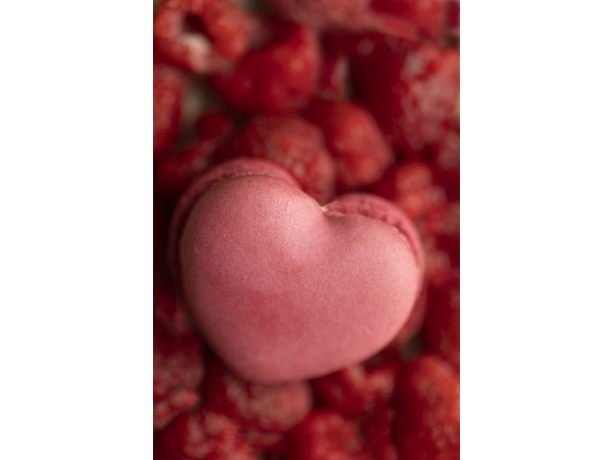 Papa macaron cuore fragola set da 6 macaron 78gr