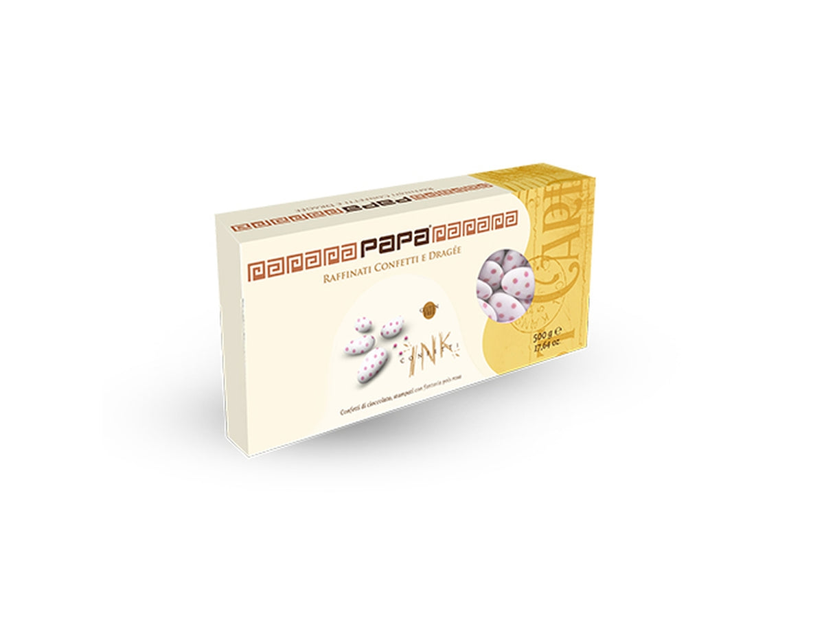 Papa cofanetto al cioccolato pois rosa 500gr