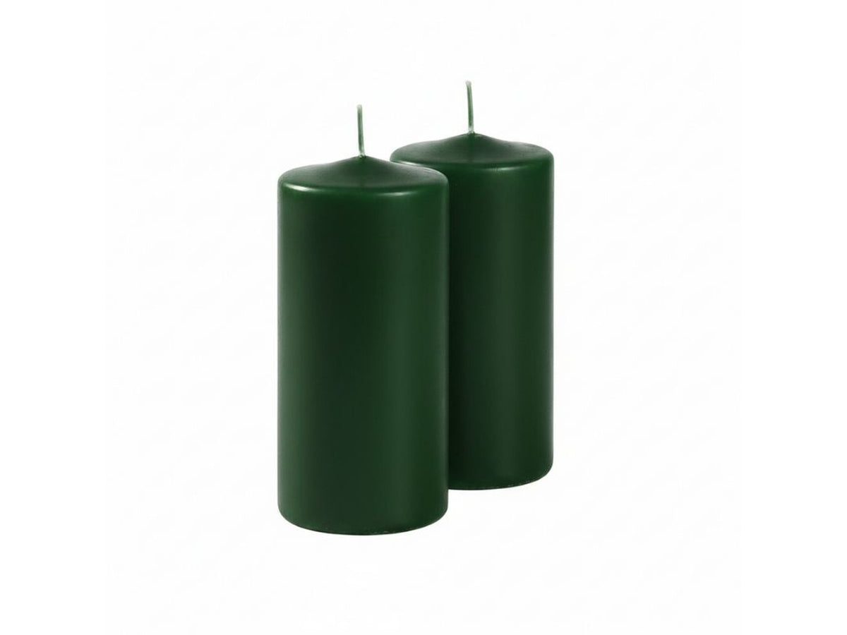Candela moccolo 7x15cm 4pz verde scuro