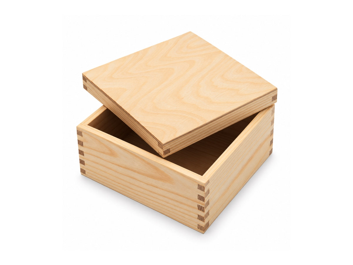 Scatola legno con coperchio 15x15x6,5cm