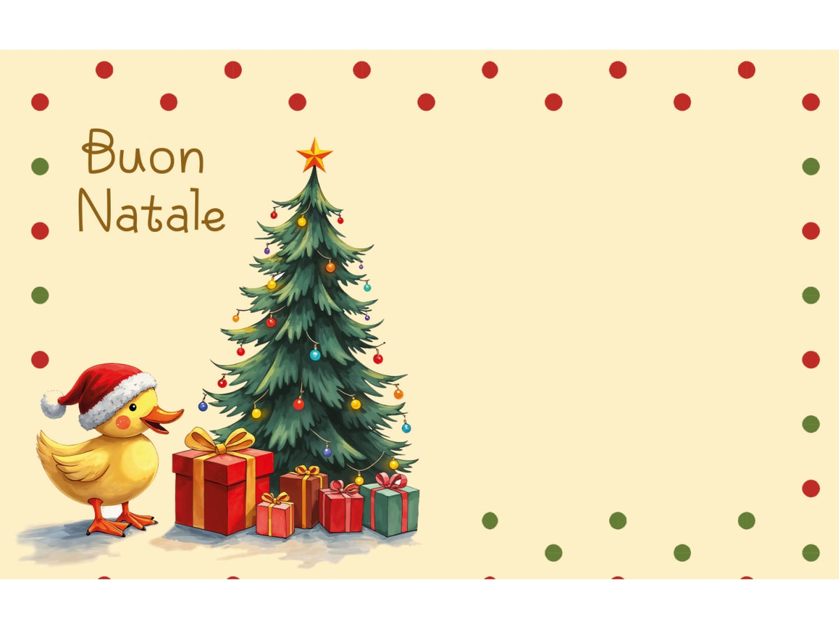 Biglietto buone feste formato 4 7x11cm, scatola da 100 pezzi assortiti