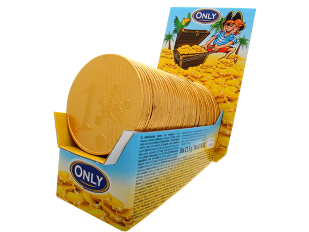 Monete d'oro giganteschi di cioccolato