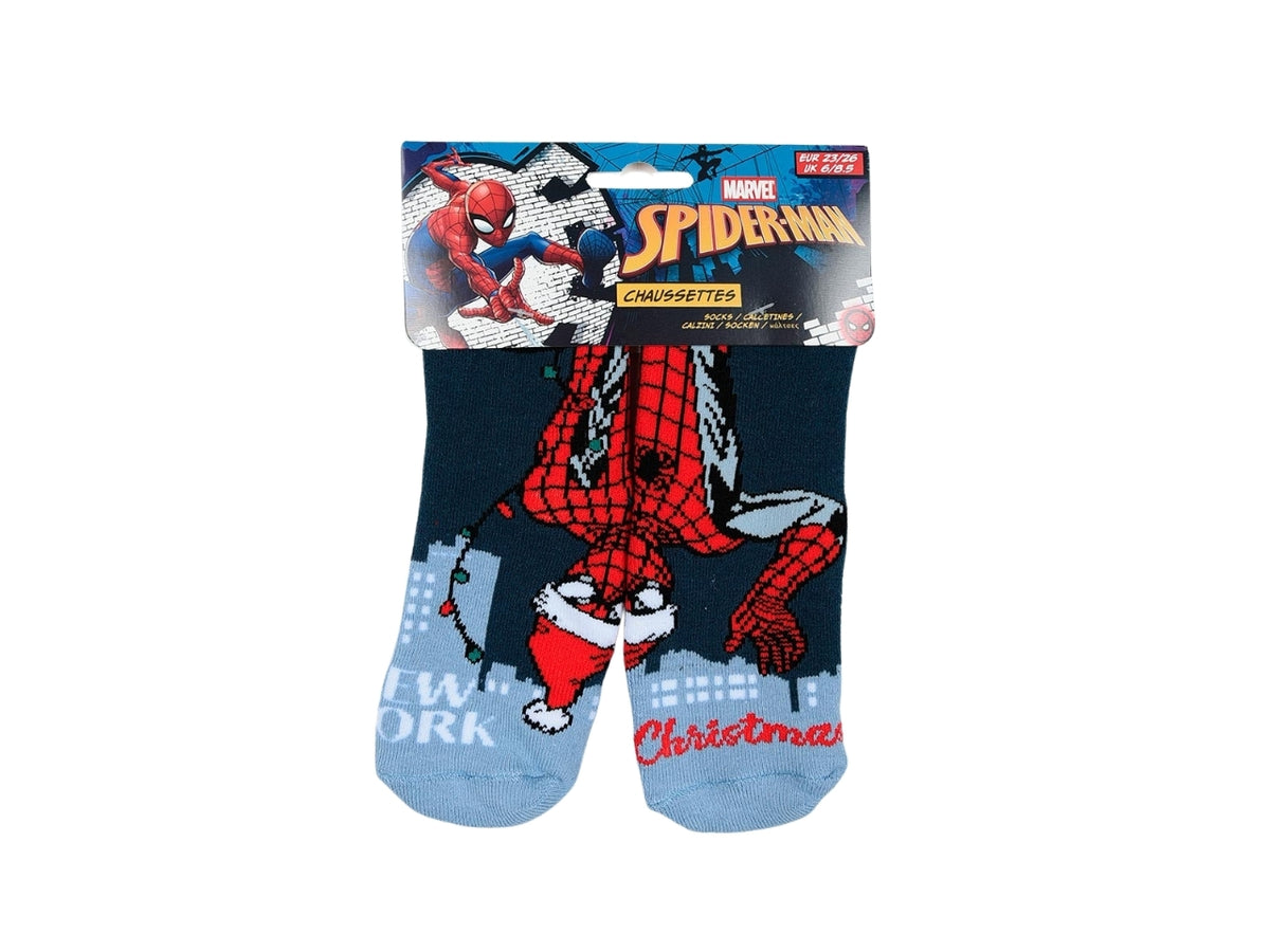 Spiderman calze antiscivolo taglia 27/30 blu