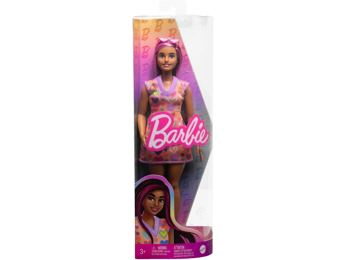 Barbie fashion con vestito in maglia a cuori