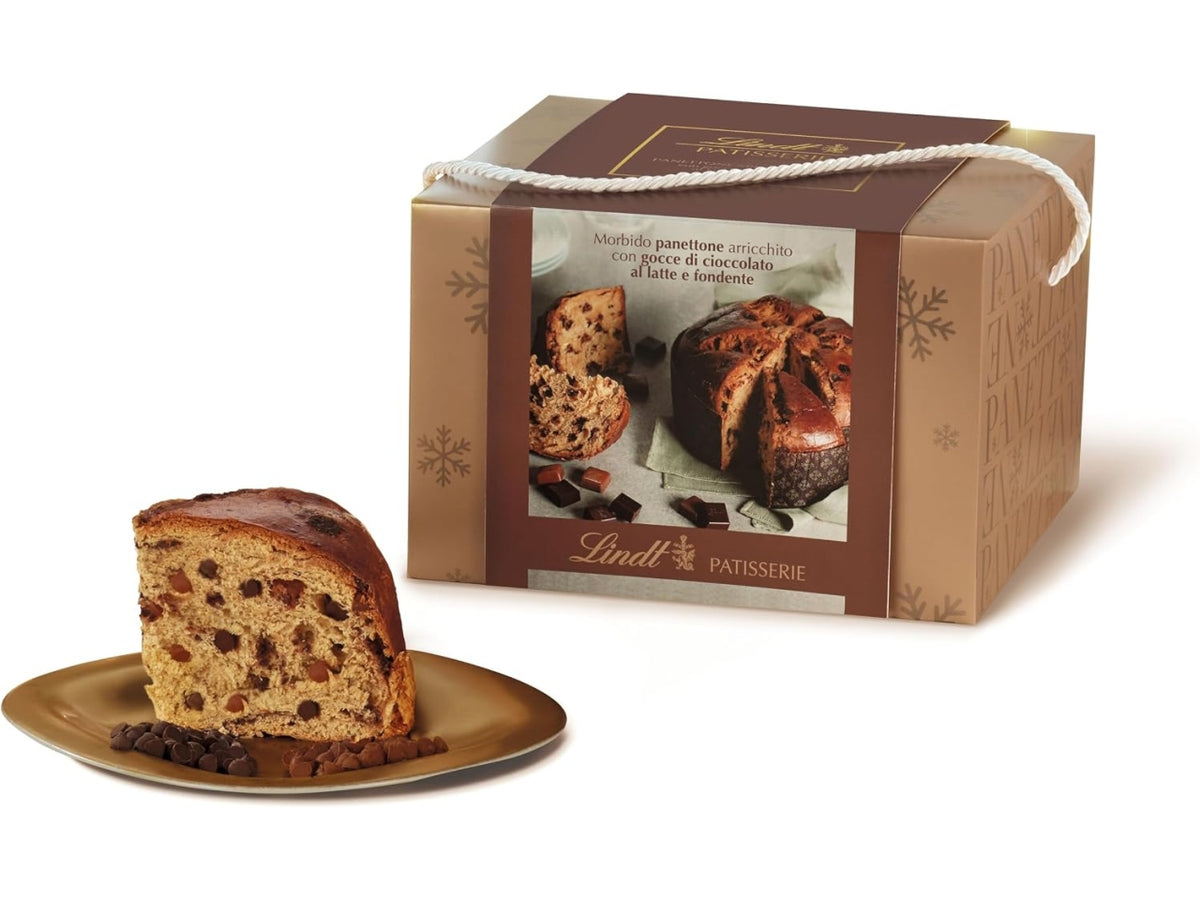 Lindt panettone milanese basso con gocce di cioccolato al latte e fondente 750gr