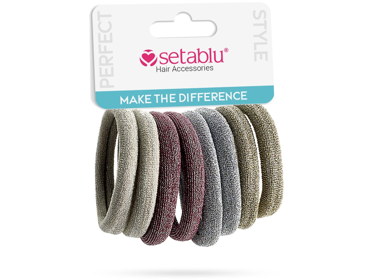 Elastici glitterati set da 8 elastici colori assortiti