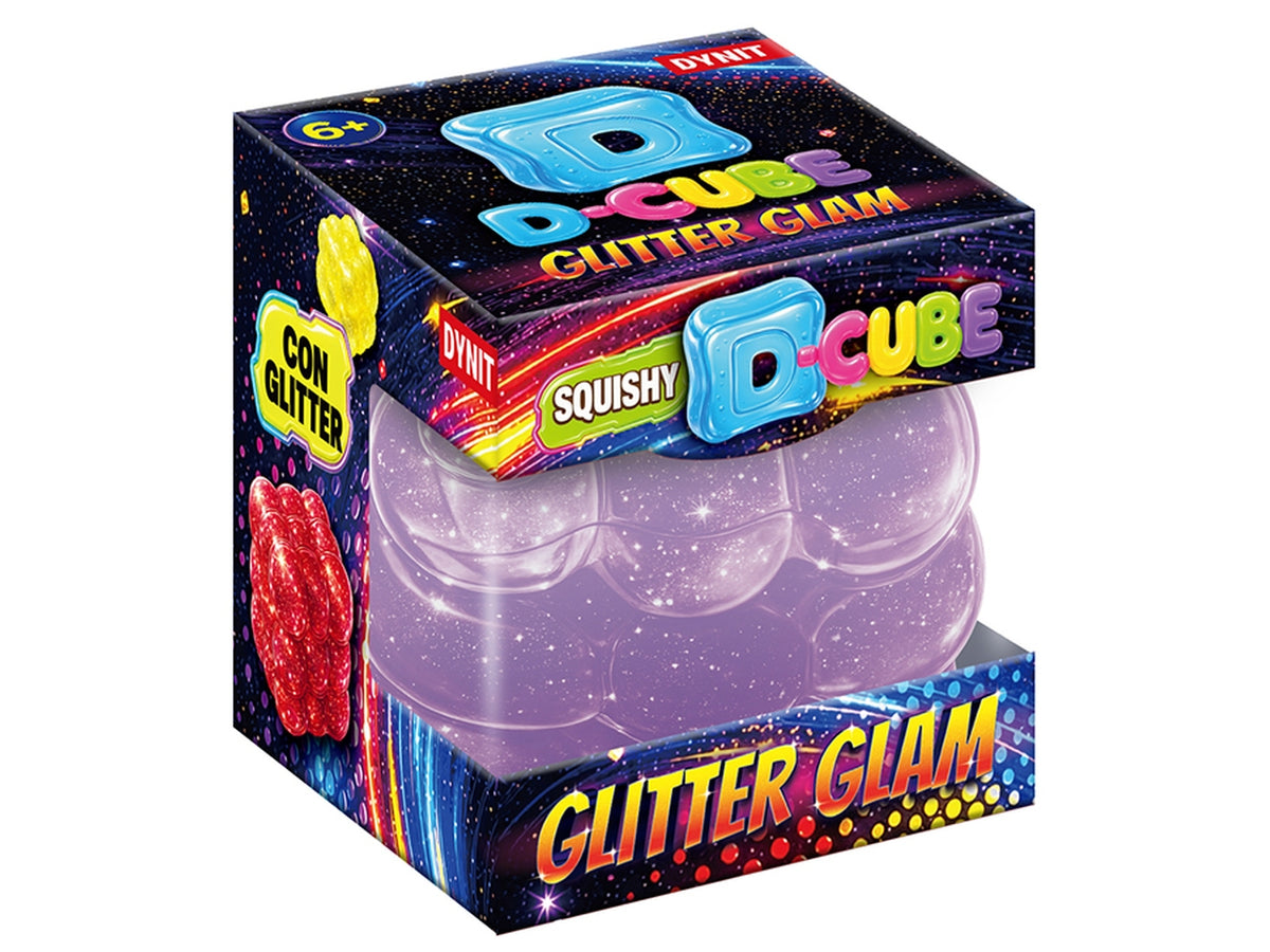 Squishy glitter glam d-cube colori assortiti