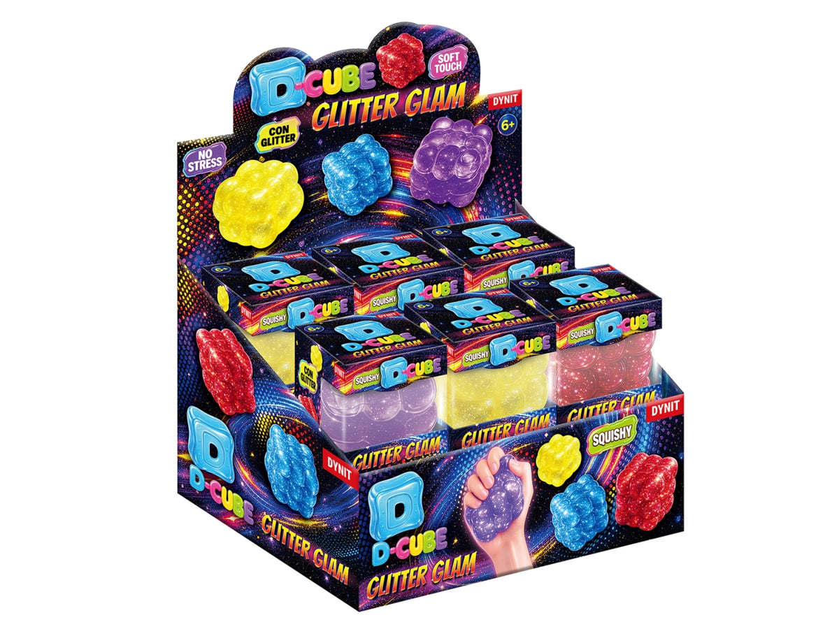 Squishy glitter glam d-cube colori assortiti