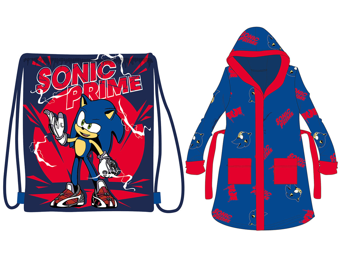 Sonic accappatoio + sacca sport boy