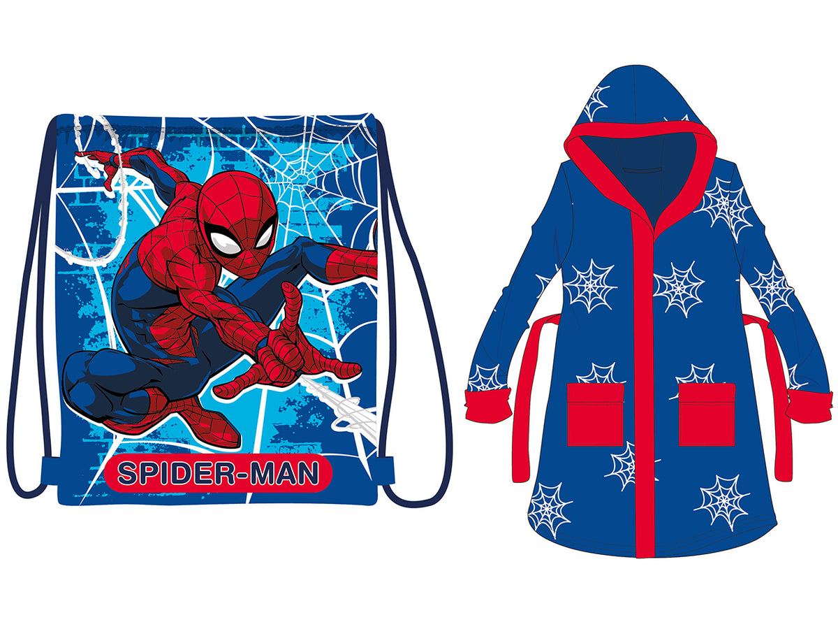Spiderman accappatoio + sacca sport boy