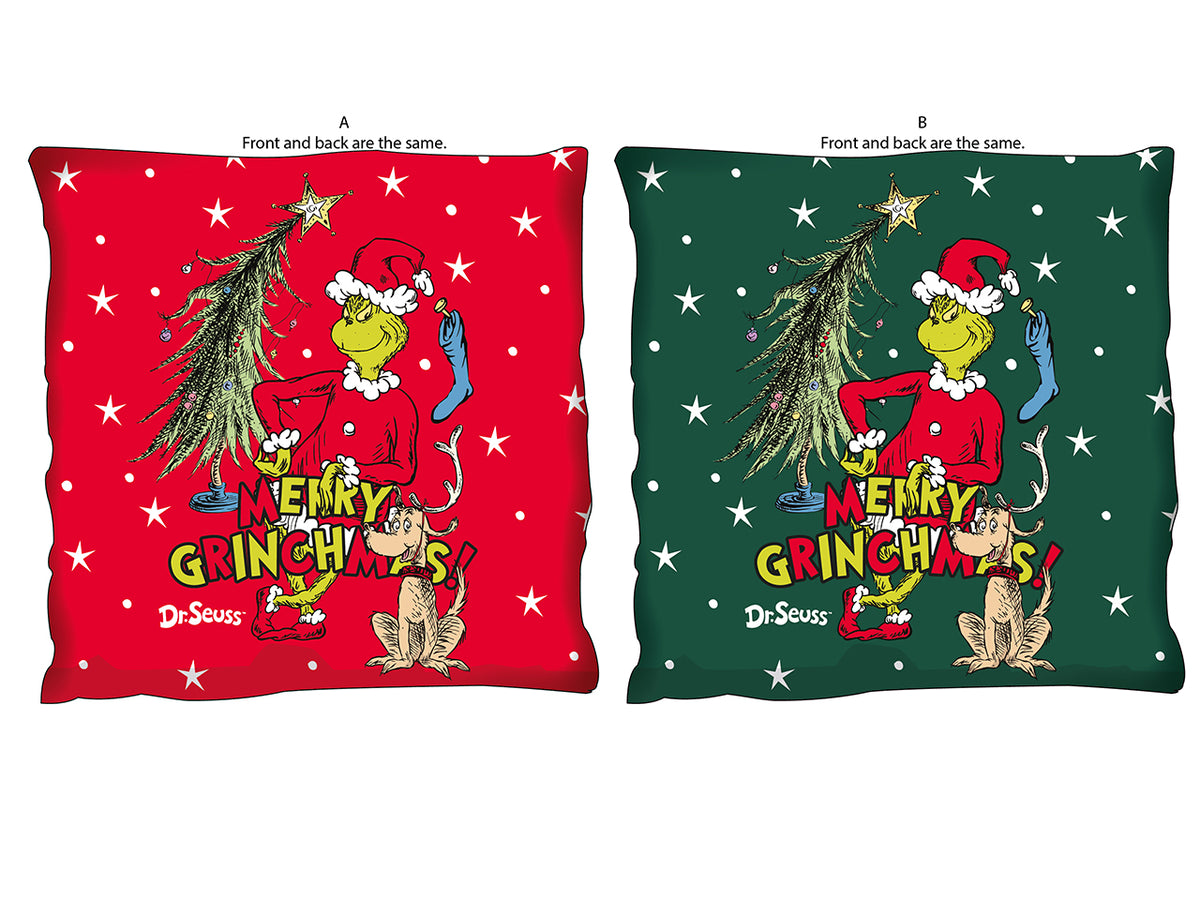 Grinch cuscino arredo 40x40cm confezione vacuum